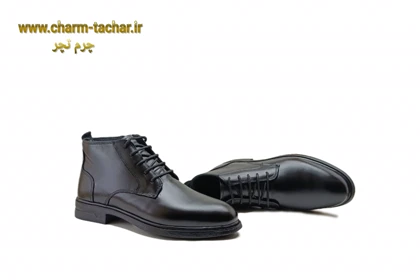 نیم بوت مردانه بندی بغل زیپ‌دار چرم طبیعی