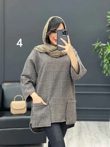 پالتو جلو بسته یقه چاک‌دار