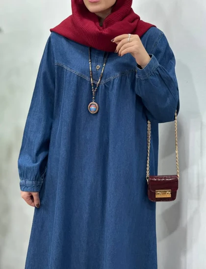 پیراهن مانتویی جین پاییزه پرسا 3
