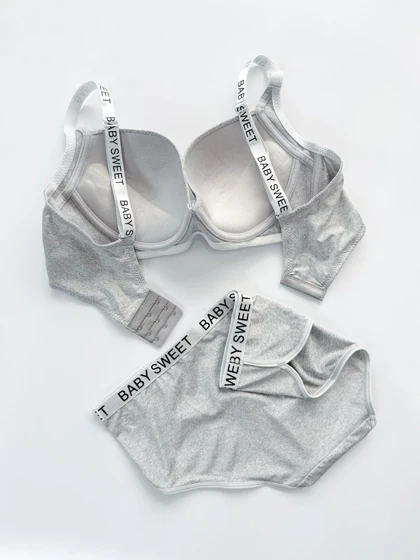 ست شورت و سوتین اسفنجی فنر دار نوار دوزی Baby sweet