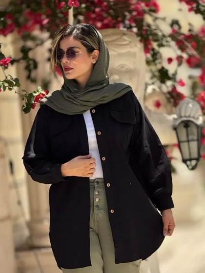 مانتو لینن ساتین ( دارای ایراد جزیی)