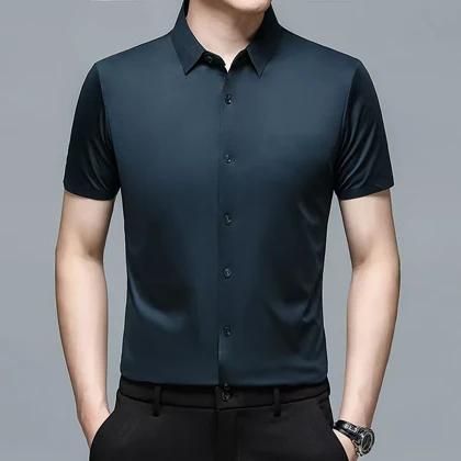 پیراهن غواصی آستین کوتاه سبز یشمی مردانه فول کش اعلا درجه یک#