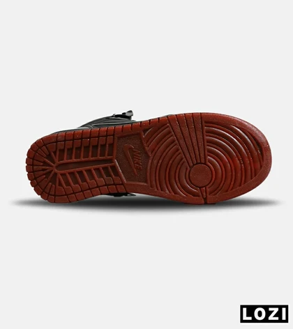 کفش کتانی ساق‌دار مردانه و زنانه مشکی قرمز NIKE jordan 1 مدل 7681