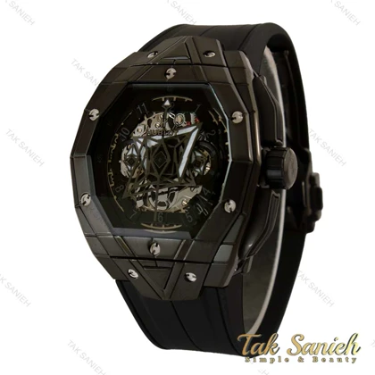 ساعت هابلوت کهکشانی مردانه مستطیلی فول مشکی Hublot-5368-G