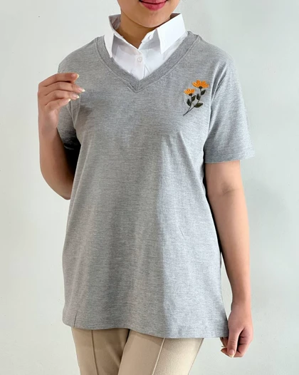 تیشرت یقه دار گلدوزی 2 کد 4758