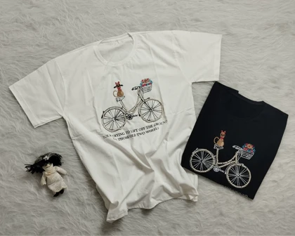 تیشرت نگین‌دار زنانه کد 403021