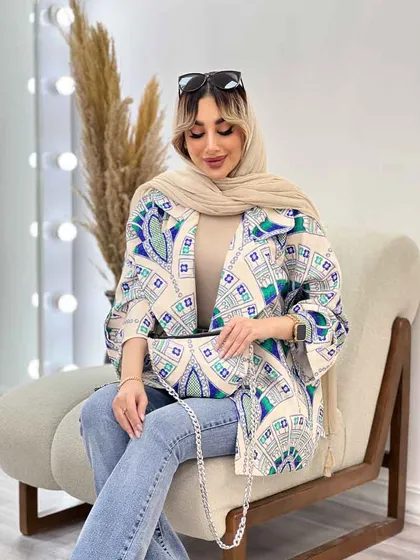 مانتو طرح دار کیف دار