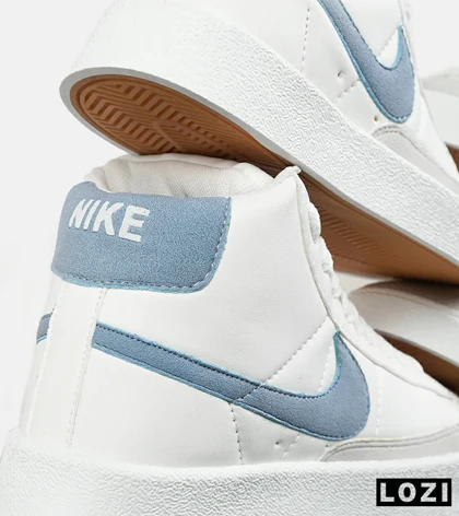 کفش کتانی ساق‌دار مردانه و زنانه سفید آبی Nike Blazer Low 77