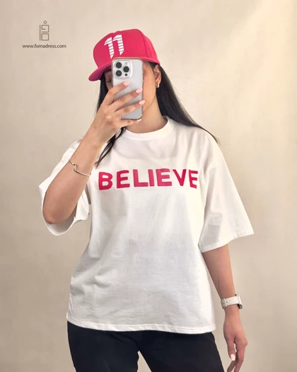 تیشرت باکسی طرح Believe