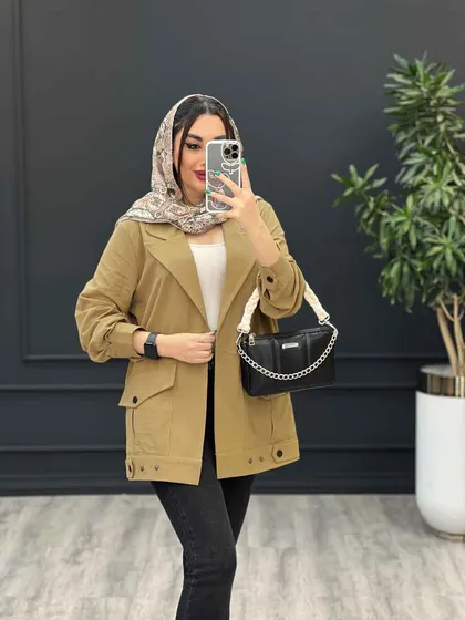 مانتو لینن جیب پاکتی بغل پاگن