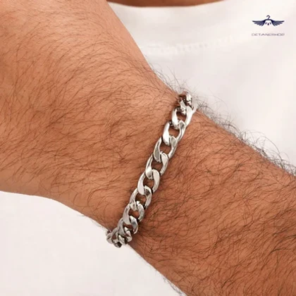 دستبند استیل 304 کارتیر سفید کد 0241