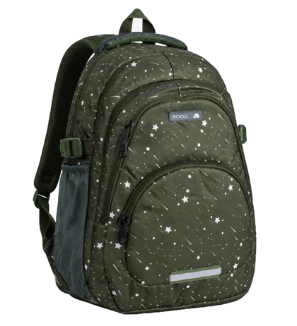 کوله پشتی مدرسه طرح دار مدل زیتونی white stars