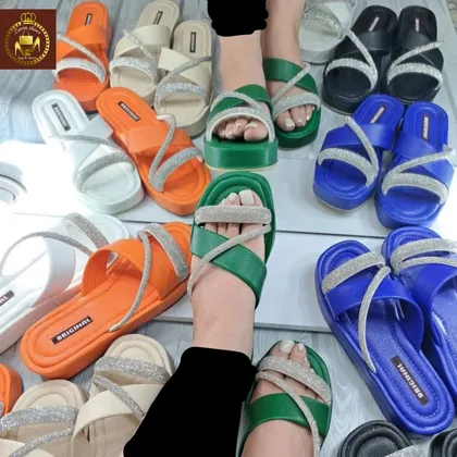 صندل دمپایی روفرشی لژدار نگینی زنانه طبی مدل سایه