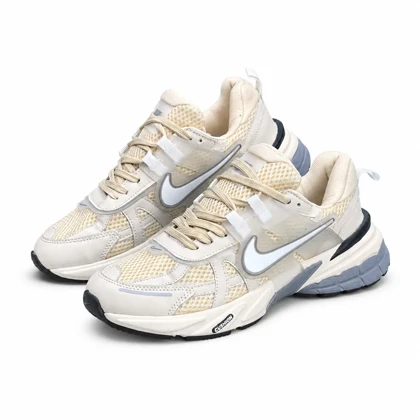 کفش کتانی مردانه نایکیv2k کرم طوسی نایک سفید Nike V2k