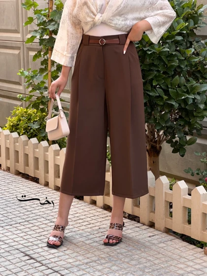 شلوار واید کمربنددار