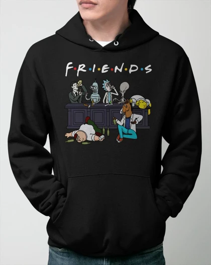 هودی ترکیبی انیمیشن‌ها طرح دوستان | Friends design animations mixed hoodie کد 258200
