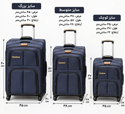 چمدان ست سه تیکه سرمه ای