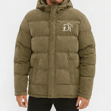 کاپشن مردانه، سبز پارچه مخمل سیلیکونی استایل گرم و شیک کد 326