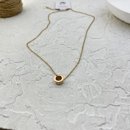 گردنبند زنانه ژوپینگ طرح حلقه نگین‌دار