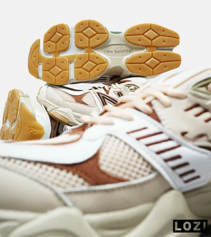 کفش کتانی مردانه و زنانه کرم قهوه ای سبز NEW BALANCE 9060