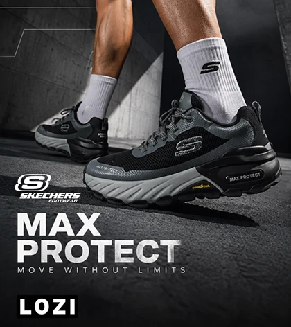 کفش کتانی طبی ورزشی خاکستری SKECHERS max protect مدل 7793