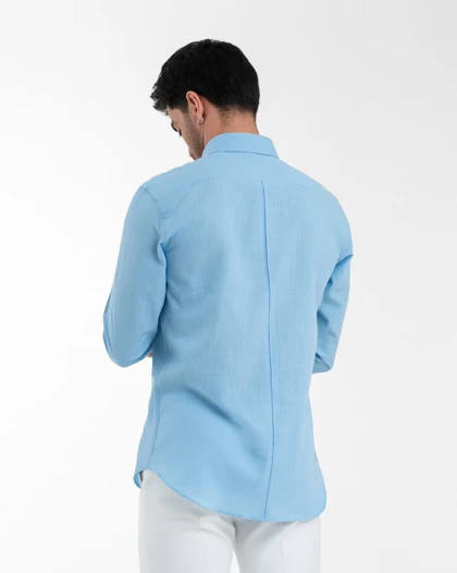 ام کی کالکشن پیراهن آستین بلند mk-4320-blue
