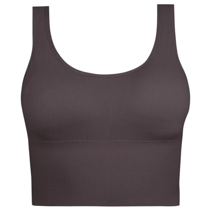 نیم‌تنه ورزشی زنانه مدل کبریتی پددار بادمجانی کد 5083