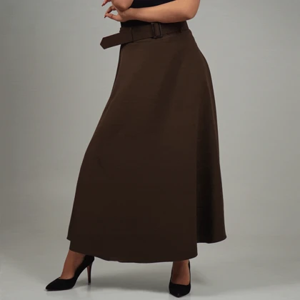 دامن کرپ کمربندار