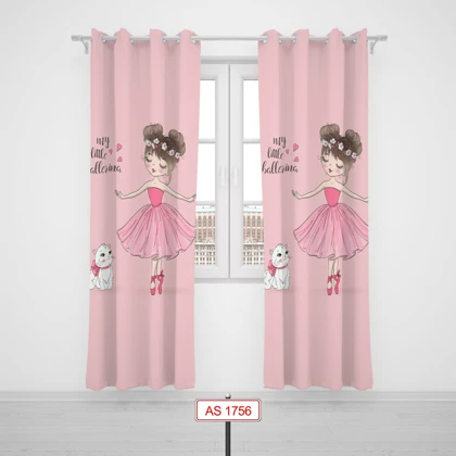 پرده پانچی اتاق کودک برند مینوریا کیدز طرح دخترانه کد p-275