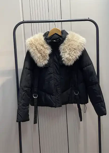 کاپشن یقه خزدار