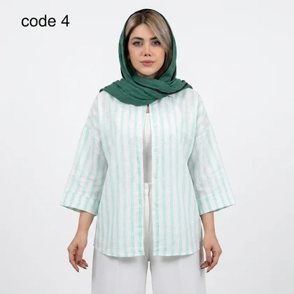 شومیز راه راه لینن مدل آلما علیدسا