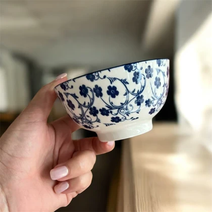 کاسه ماست خوری دنی هوم طرح گل سرمه ای / BA10