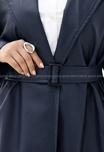 بارانی زنانه آستردار چرم روژان کد1006765