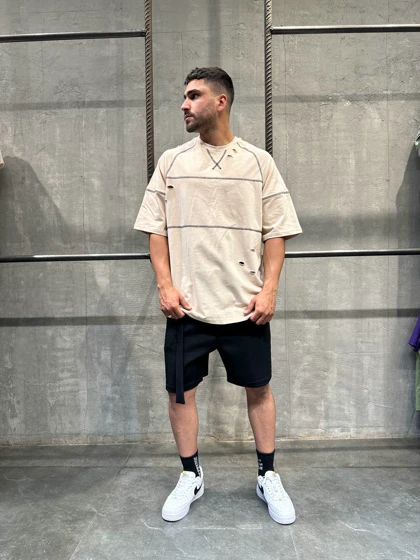 تیشرت نخ پنبه زاپ‌دار