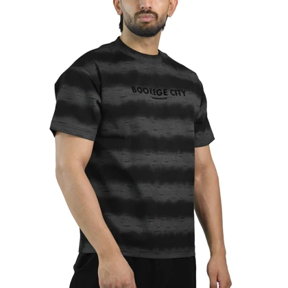 تیشرت باکسی اسپرت توبن هوم مدل X053 مشکی