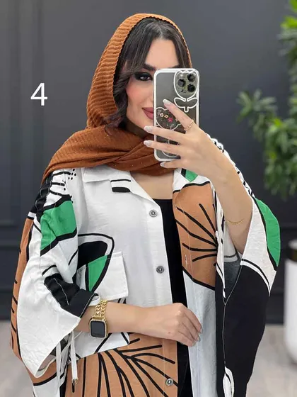 مانتو طرح دار آستین گت