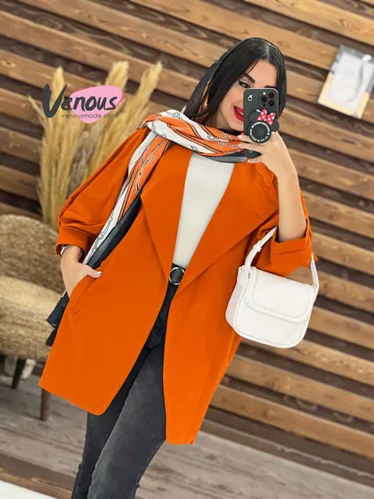 مانتو لینن کتی یقه آمریکایی