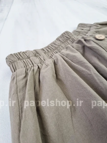 دامن لینن تک جیب جلو دکمه