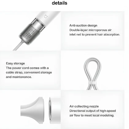 سشوار یون منفی شیائومی Xiaomi Mijia مدل H501 توان 1600 وات