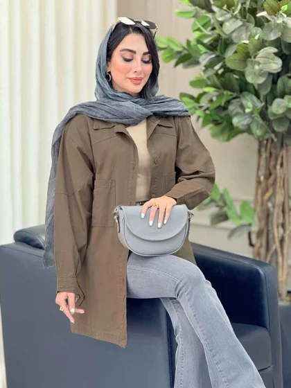 مانتو بغل سه دکمه دو جیب پیله