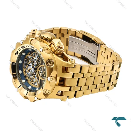 ساعت اینویکتا هیبرید مردانه طلایی صفحه سرمه ای اسکلتون Invicta-6255-G
