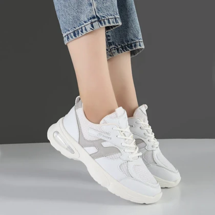 کفش و کتانی زنانه مدل فشیون FASHION رنگ سفید طوسی