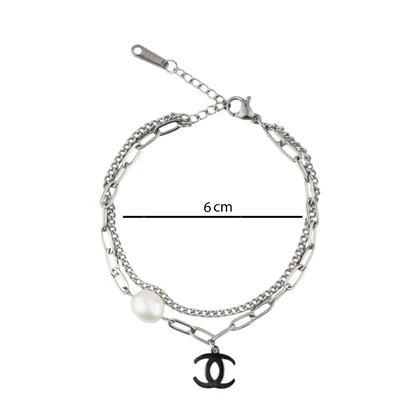 دستبند زنانه مدل چنل مراوریدی