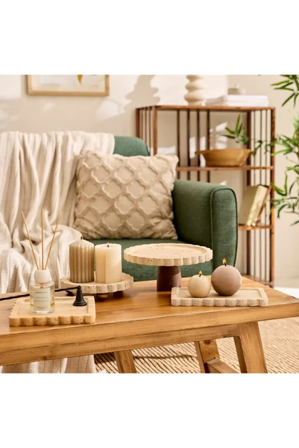 ظرف پذیرایی Karaca Home مدل Terra Traverten مرمر - قهوه‌ای