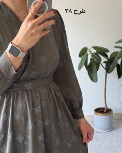 پیراهن حریر سرمه سری 11