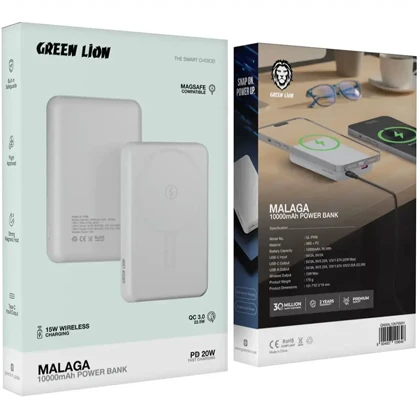 پاور بانک وایرلس گرین لاین مدل GL-PX86 ظرفیت 10000 میلی آمپرساعت