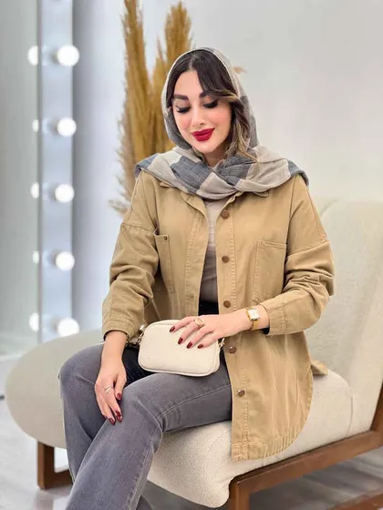 مانتو کتان دو جیب شاینا