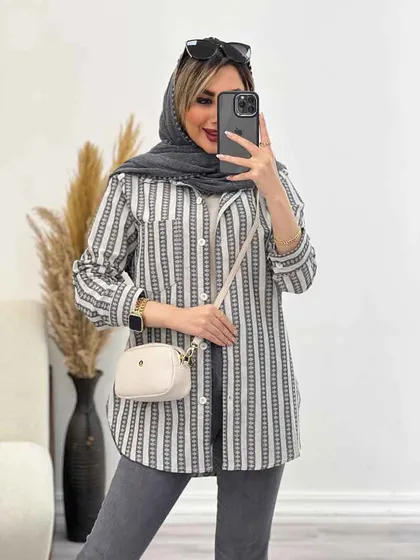 شومیز راه راه لوزی دار