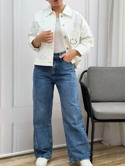 شلوار جین نیم بگ کد 3472