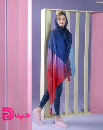 شال نخی طیفی منگوله‌دار